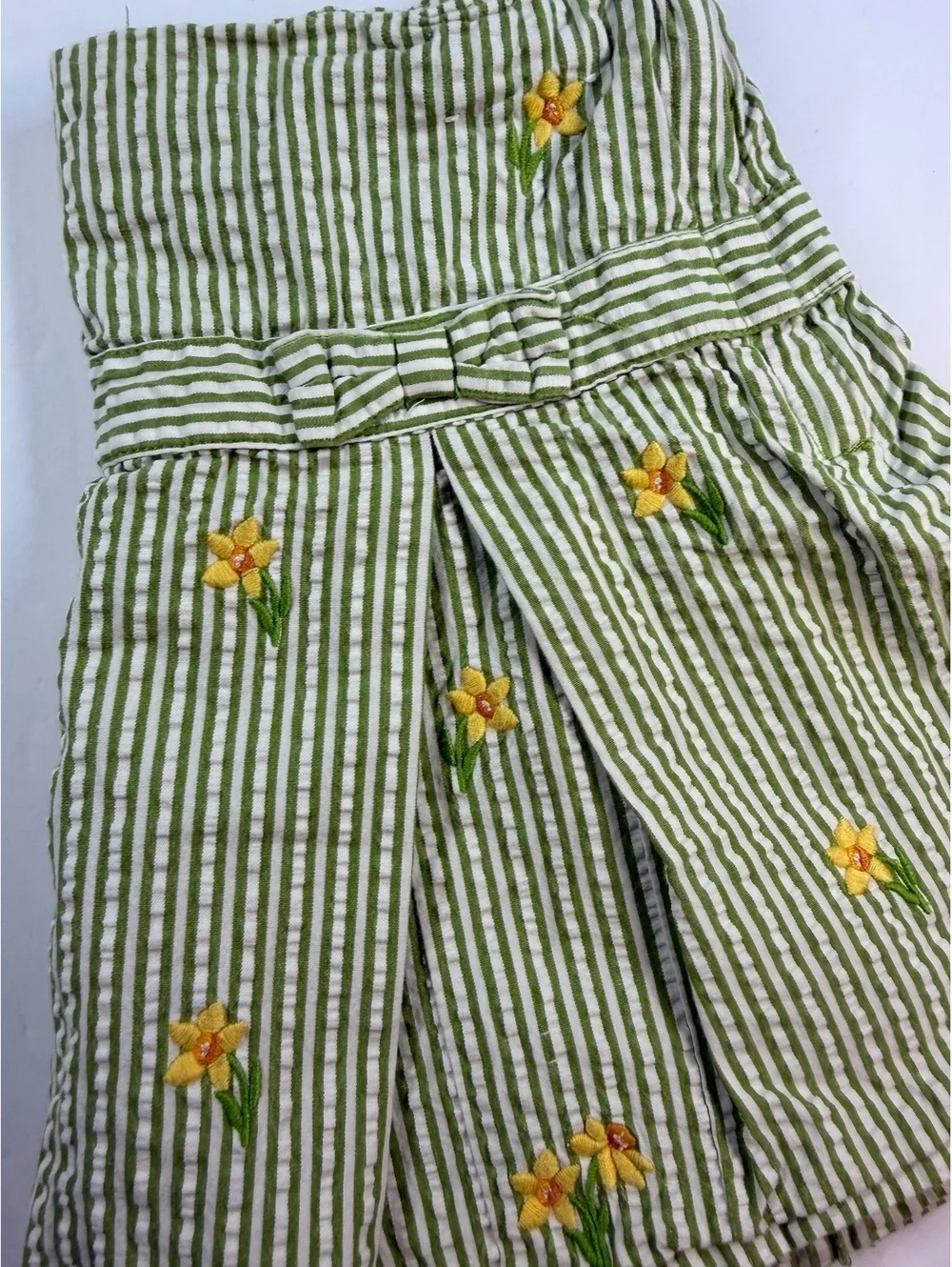 Gymboree Girls Size 8 Daffodil Garden Striped Embroidered Skort Easter 2013